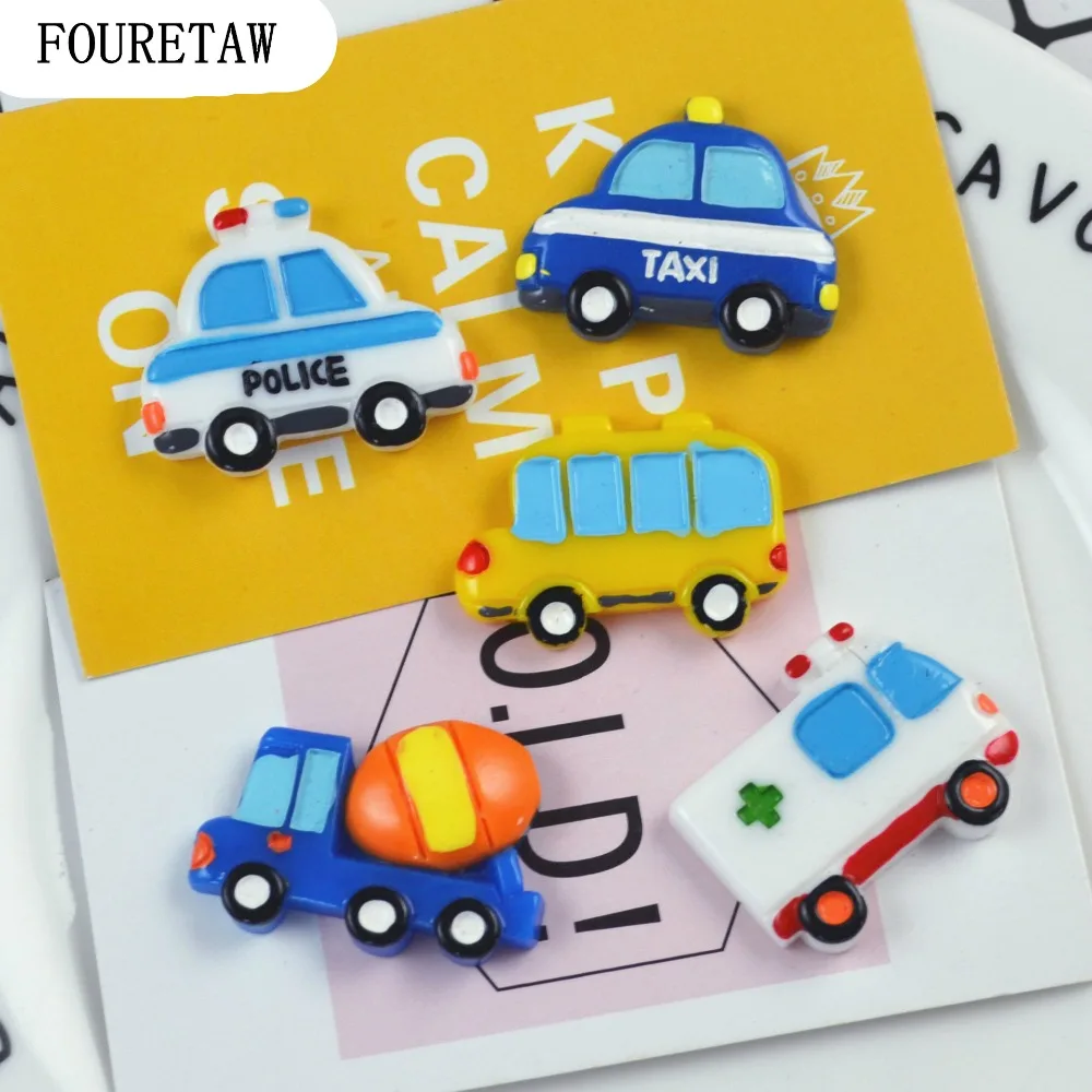 FOURETAW 1 Psc Kartun Kawaii Alat Transportasi Taxi Bus Sekolah