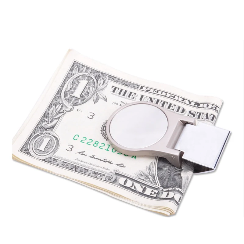 

EDC Ultra-thin Metal Money Clip Stainless Steel Multi Tools Outdoor Bill Note Clip Round Mirror Boutique Creative Wallet Men