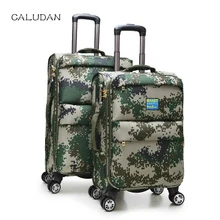 CALUDAN, прочный, Высокая-класс холст прокатки Чемодан Spinner бренд в стиле милитари бизнес масштабных дорожных чемоданов, 20/24/28 дюймов Размер