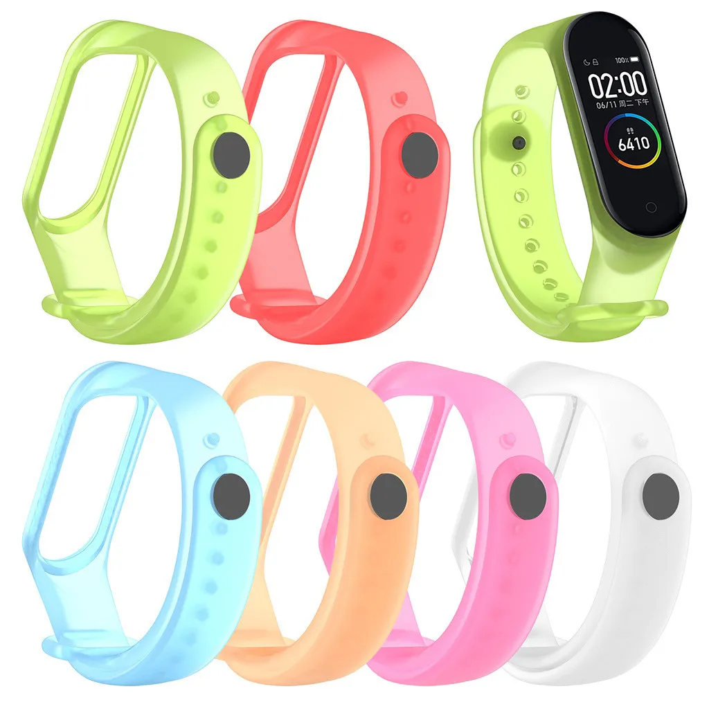 

Correa Mi Band 4 Strap Bracelet For Xiaomi Mi Band 4 Transparent Silicone Replacement Wristband Wrist Strap For Xiaomi NEW L0613