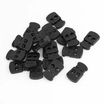 

FGGS- Dual Hole Bean Cord Locks Ends Stoppers 5.5mm Dia 20 Pcs Black