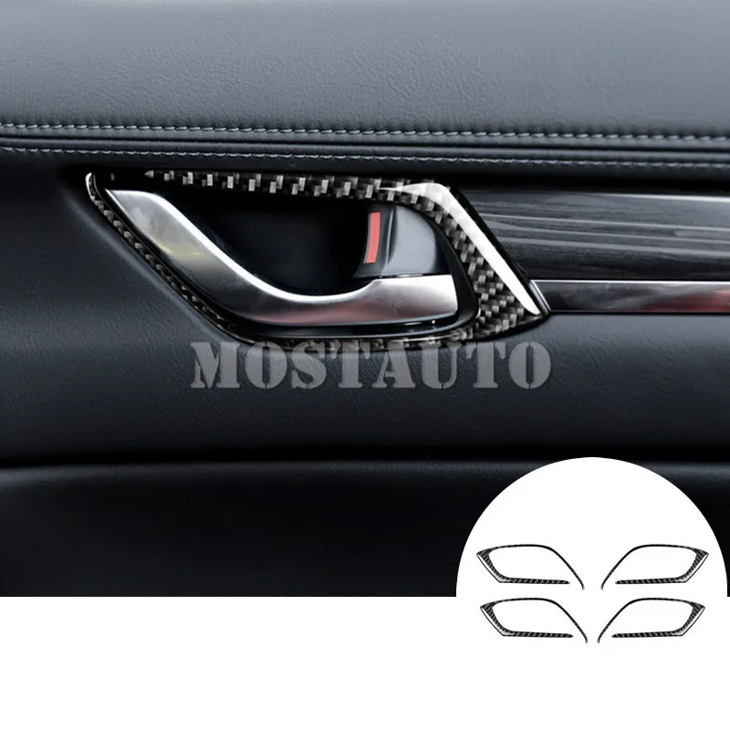 

For Mazda CX-5 KF Carbon Fiber Car Door Handle Bowl Frame Trim Cover 2017-2019 4pcs Car Accessories Interior Car Decor Car Trim
