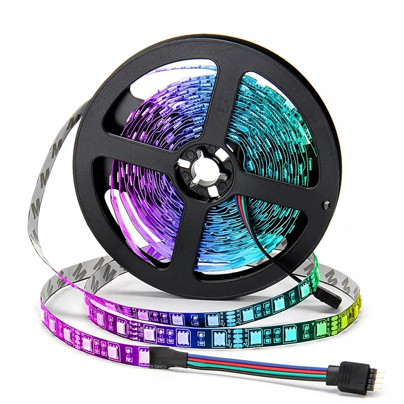LED Strip 5050 RGB Black PCB DC 12V Flexible Light 60 led/m SMD 5050 Strip Lamp Waterproof RGB/White/Warm White/Blue/Green/Red 6