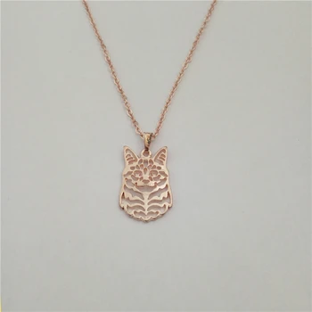 

LPHZQH 2017 Cartoon Boho Chi Maine Coon Cat Necklace Choker Pendant Women Necklace Collares Jewelry Christmas Gift