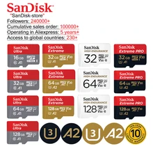 SanDisk 100% Original A1A2 Microsd TF card Class10 16GB 32gb Micro SD card 64gb 128GB memory card Video card sd card u3 memory