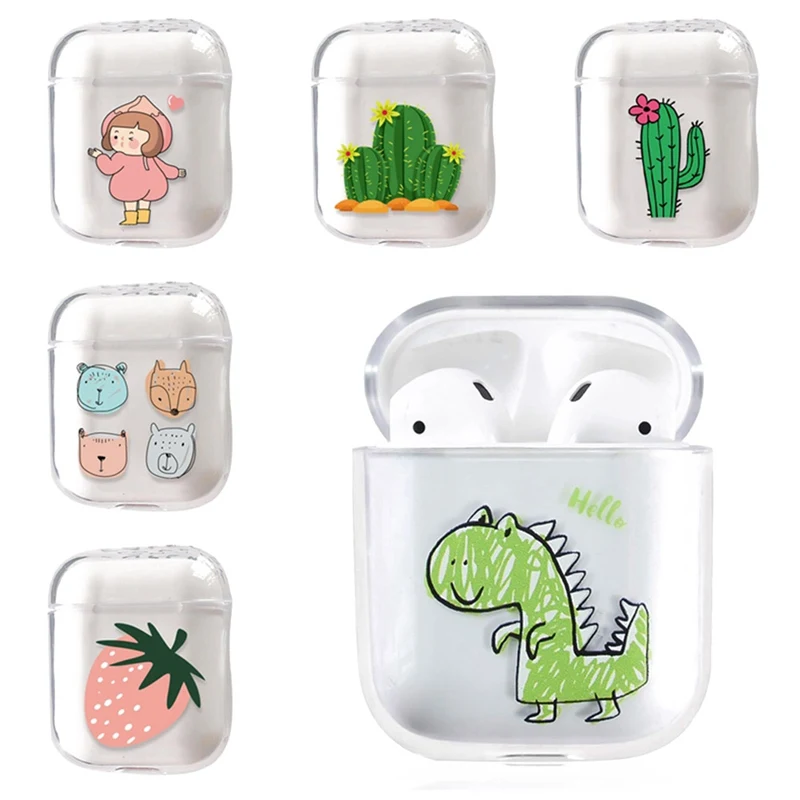 Für Airpods Fall Nette Für Airpods Abdeckung Cartoon Schützende Harte Transparent Drahtlose Kopfhör