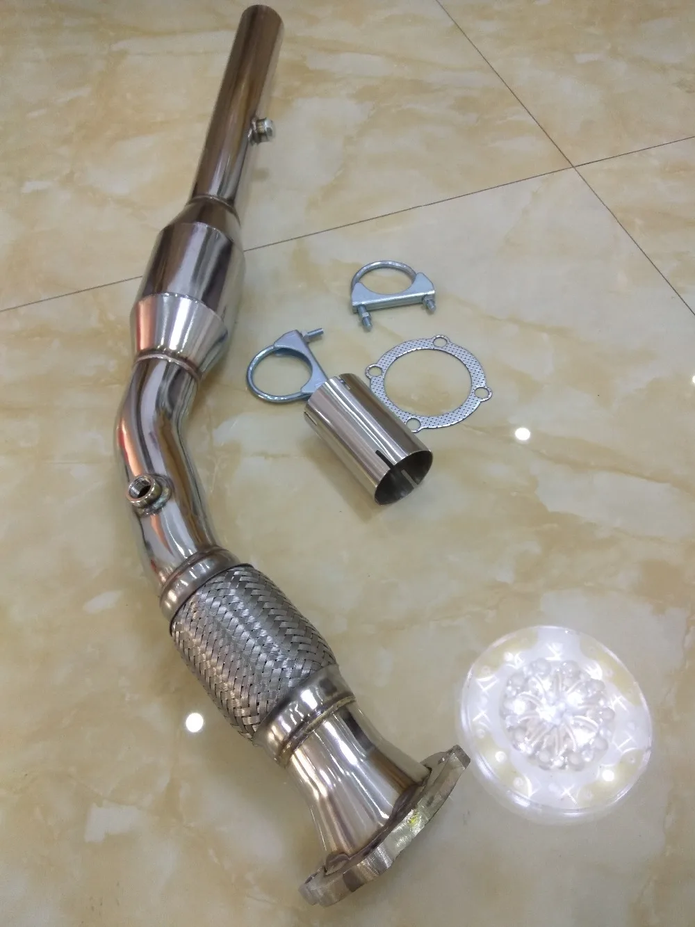 

EXHAUST SPORTS CAT DOWNPIPE for bora beetle jetta A3 1.8T AUM AUQ GOLF MK4 GTI 1.8L A3 TT TURBO DOWN PIPE 200cell