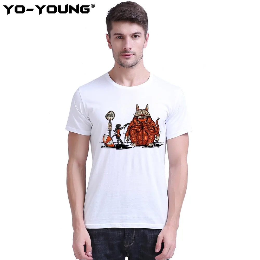 

Yo-Young Anime Resident Evil Totoro Summer Men T-Shirts Digital Printing 100% 180 gsm Combed Cotton Tops Homme Customized