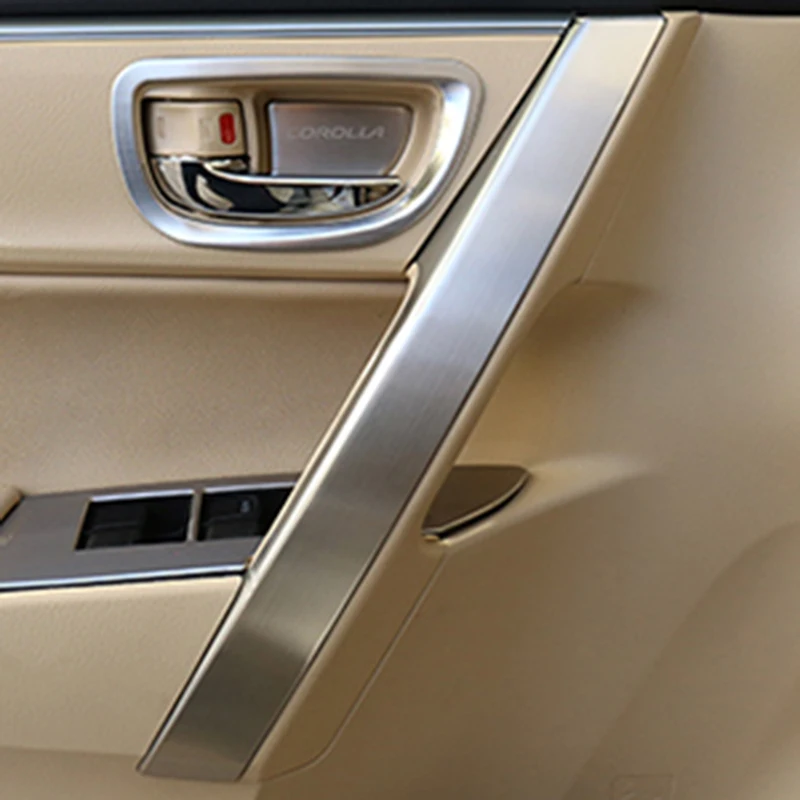 

2014-2017 FOR TOYOTA COROLLA E170 INTERNATIONAL MODEL DOOR ARMREST HANDLES TRIM PAD STIANLESS INTERIOR STICKER