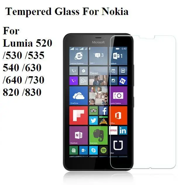 2016 9H HD Real Tempered Glass For Nokia Lumia 435 520 530 535 540 630 640 820 830 930 Screen Guard Film Protector