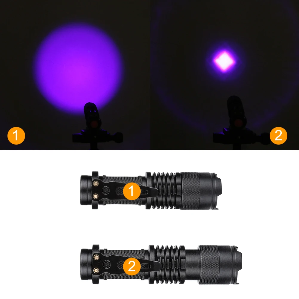Масштабируемые светодио дный УФ фонарик Light ультрафиолетовые лучи Blacklight УФ лампы AA Батарея для маркера Checker обнаружения SK68