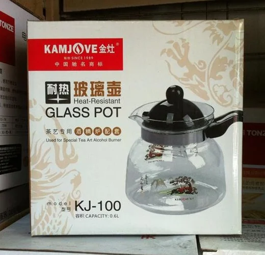 [GRANDNESS] Kamjove Pyrex стеклянный чайник 600 мл 20 унций KJ-100, используемый для специального чайного искусства Спиртовка