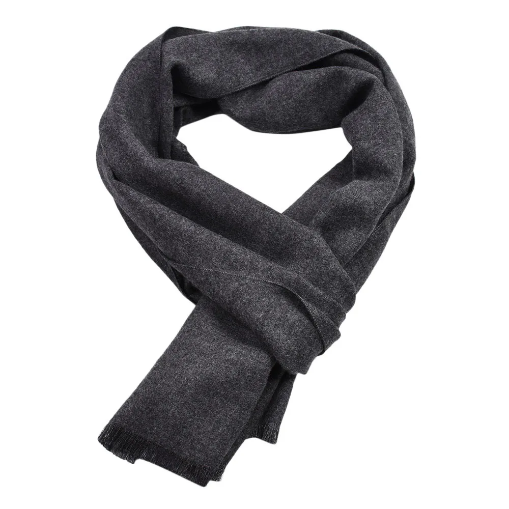 KLV модный мужской шарф Зимний теплый однотонный кашемировый Повседневный Длинный мягкий шейный шарф черный, серый, красный, темно-синий, темно-серый z1009 - Цвет: DG