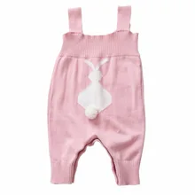 Для маленьких девочек милый мультфильм дети младенческой Брюки для девочек для маленьких мальчиков прекрасный кнопку однотонные вязаные Комбинезоны для девочек унисекс Комбинезоны для девочек