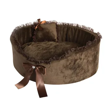 

Transer Yellow Fluffy Oval Dog House Keep Warm Cat's Den Pet's Den Dog Mattress Pet Supplies 19Jan10