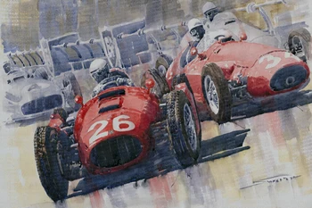 

landscape watercolor print canvas painting giant posters masterpiece race car competition scenery picture wall art free shipping