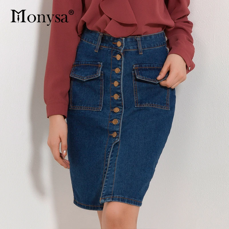 Streetwear Denim Skirt Women 2017 Autumn New Arrival Bodycon Pocket ...