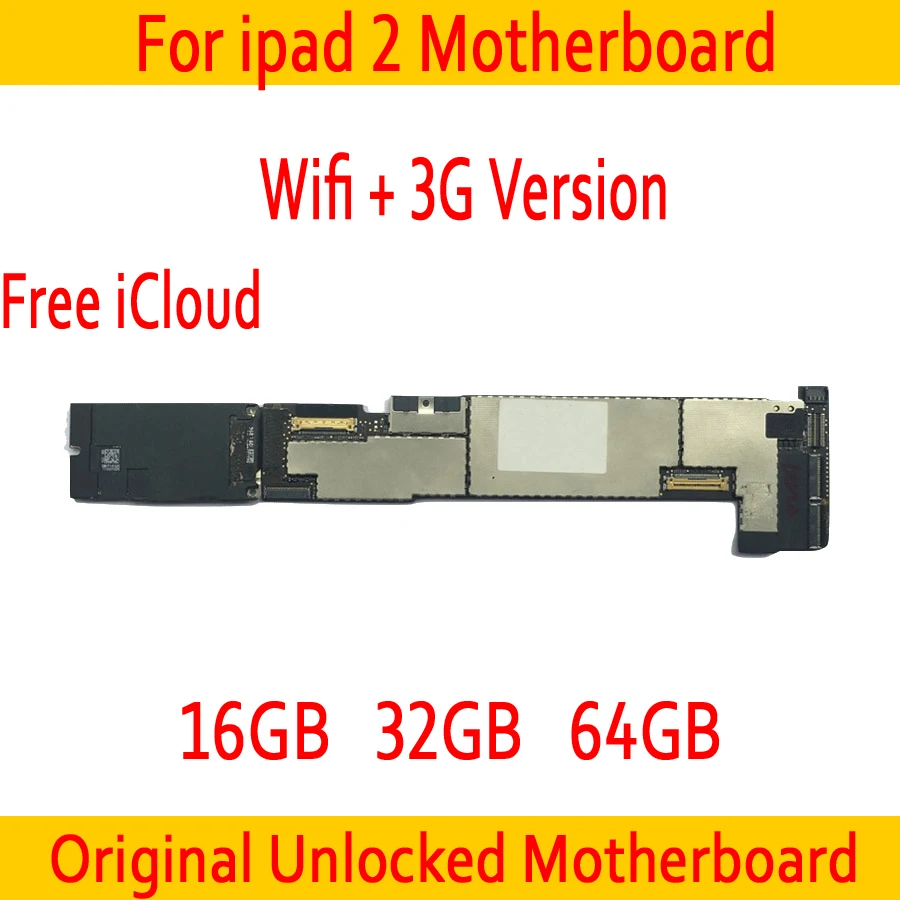 

Wifi+3G Version for iPad 2 Motherboard without iCloud,Original unlocked for iPad 2 Wifi+3G Version Mainboard,16GB / 32GB / 64GB