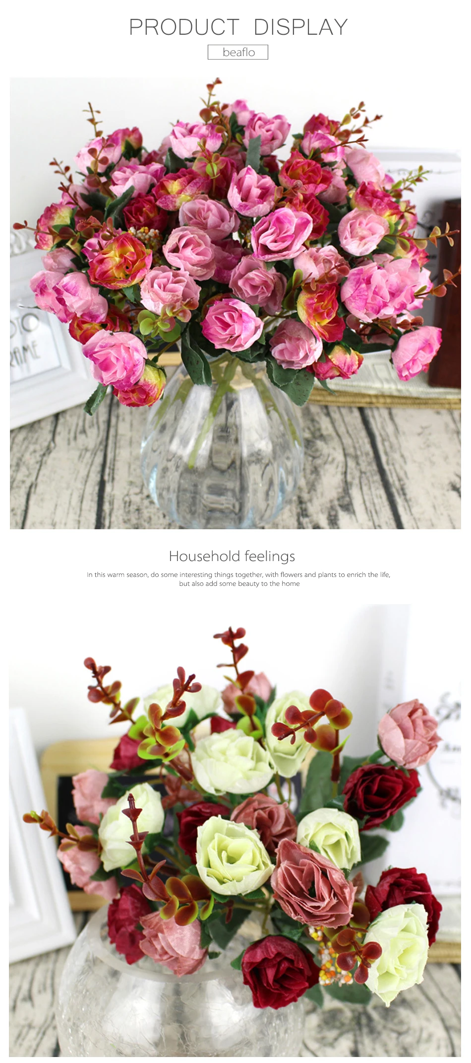1 букет свежих искусственных роз 21 головы романтические DIY поддельные шелковые цветы для свадебной вечеринки украшения дома