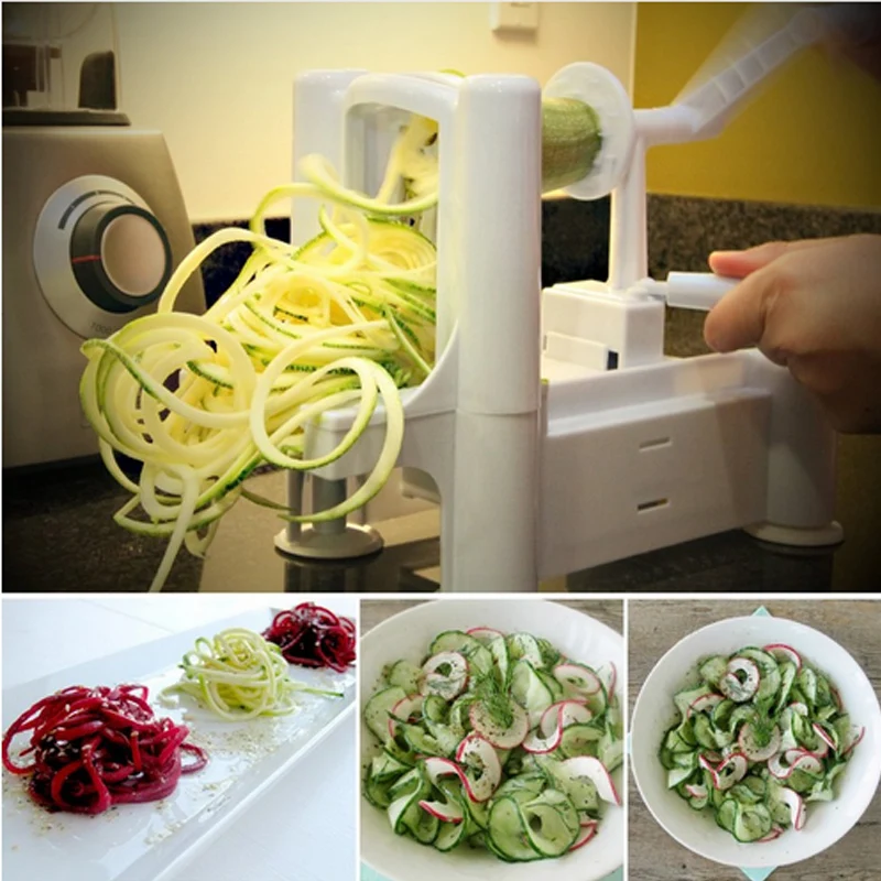 NCIRE Tri Blade Спираль Картофеля Умный Вырезать Растительные Slicer Инструмента Кухни