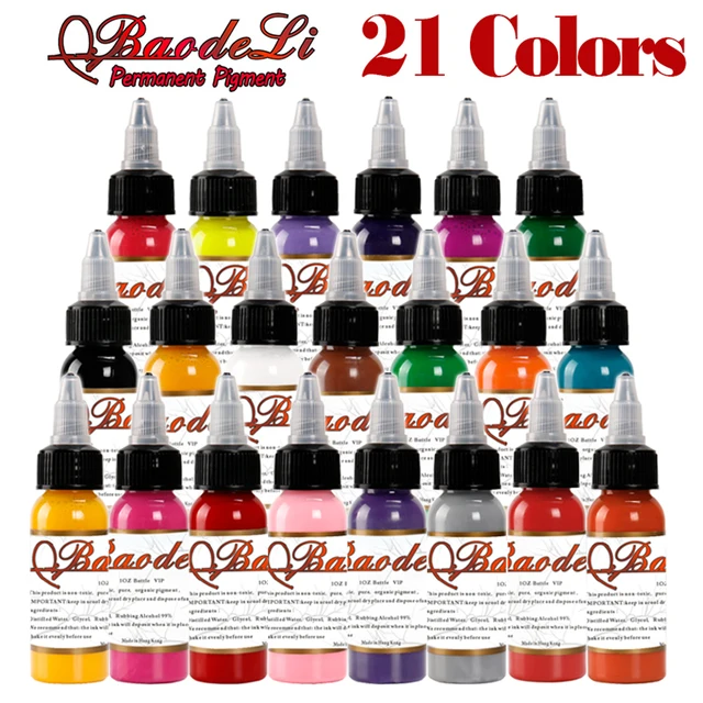 Tattoo Ink Colors >> Original Tattoo Inks Colors 30ml 1oz Tattoo Pigment Inks Set 21 Tattoo Ink Colors >> Original Tattoo Inks Colors 30ml 1oz Tattoo Pigment Inks Set 21
