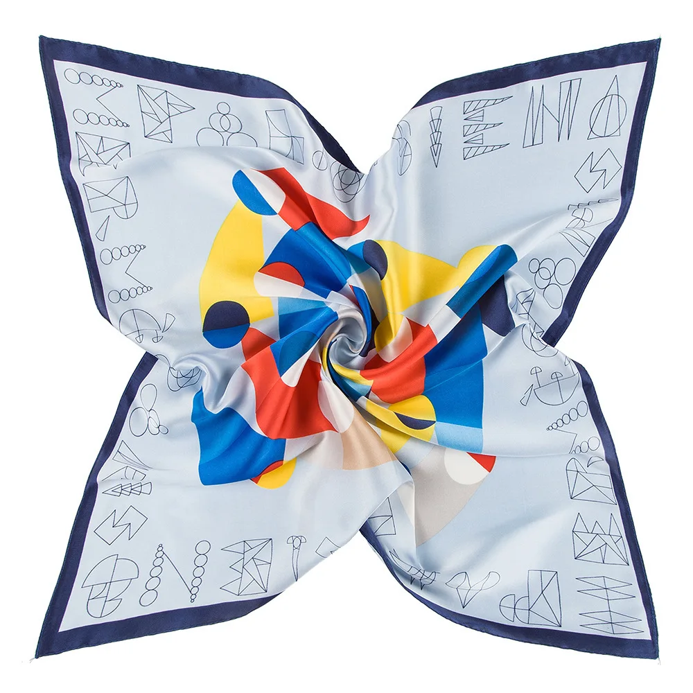 60-60 см шелковые Геометрические полосы унисекс стюардесса маленький квадратный шарф шаль шарфы женские Дизайнерские шарфы люксового бренда - Цвет: G974