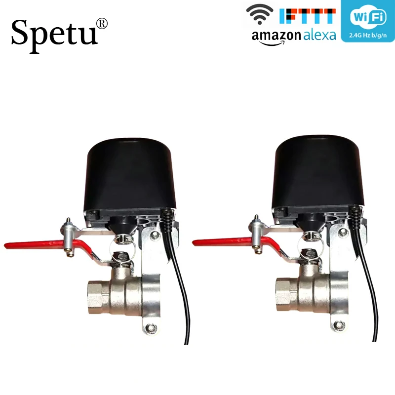 

2pcs/Lot WIFI Water Valve Smart Home Automation System Wireless Valve Gas Water Control Work With Alexa and Google Home ,IFTTT