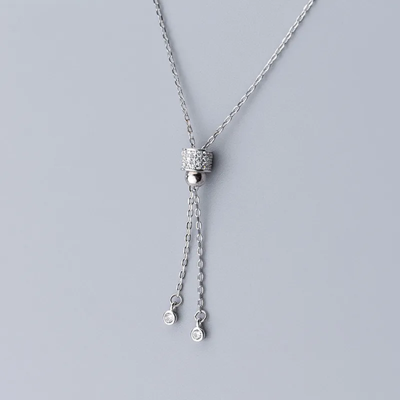 INZATT Настоящее серебро 925 проба Циркон Подвеска цилиндрической формы колье ожерелье для модных женщин ювелирные украшения милые аксессуары
