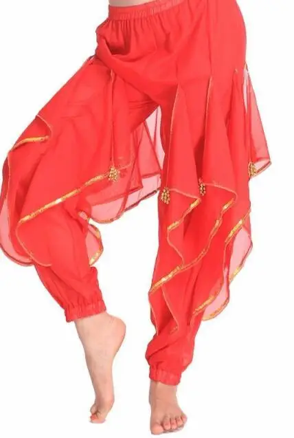 Горячая Новые дешевые индийские племенные танца живота женские спортивные короткие штаны для женщин шифон танец живота костюм брюки 13 цветов - Цвет: red