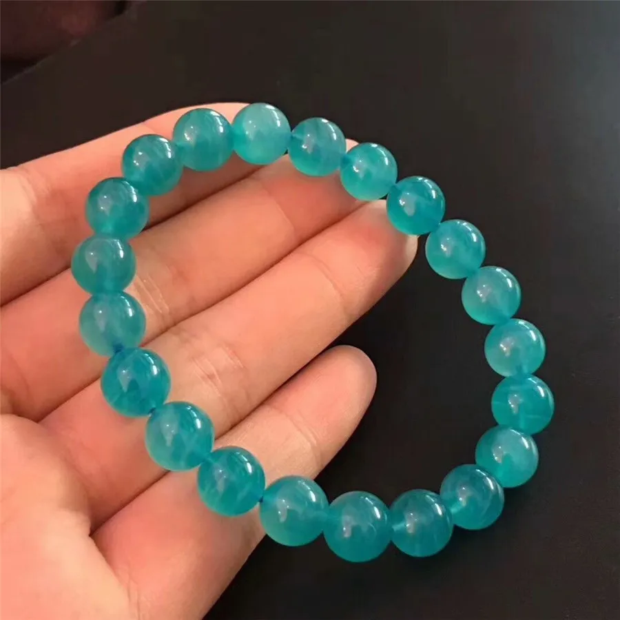 

100% 9mm Genuine Green Natural Amazonite Bracelets For Women Femme Charm Stretch Round Crystal Bead Bracelet AAAAA Drop Shipping