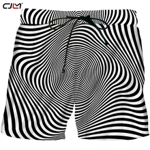 CJLM новые мужские креативные черно-белые полосатые шорты унисекс мужские свободные большие парные шорты с 3D принтом Stun одежда