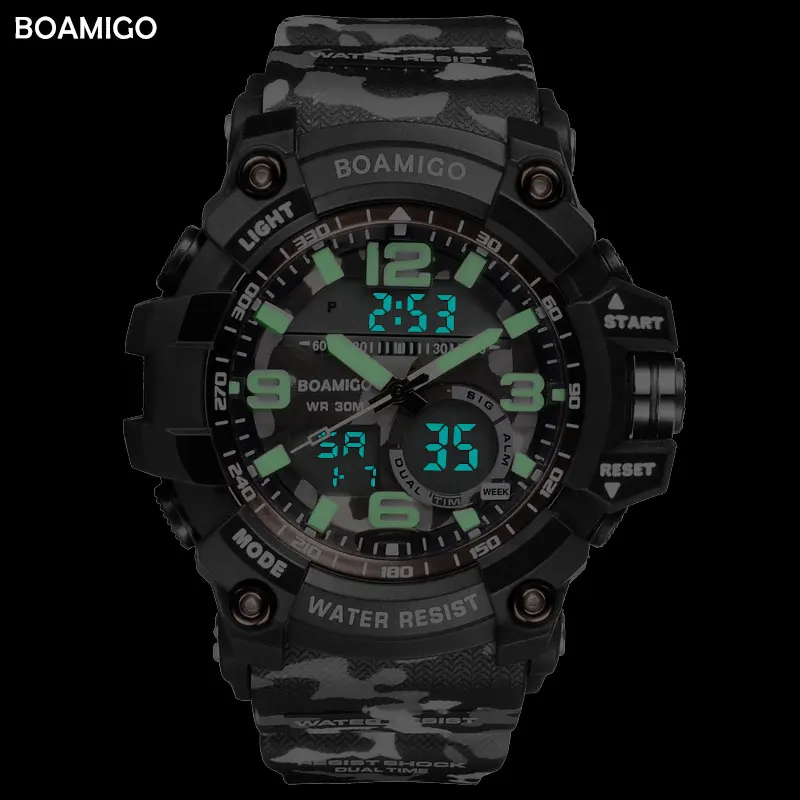 Dual Display Analog Men Sport Military Army Watches Electronic LED Digital Watch Male Shock Water Resistant Clock Reloj Hombre
