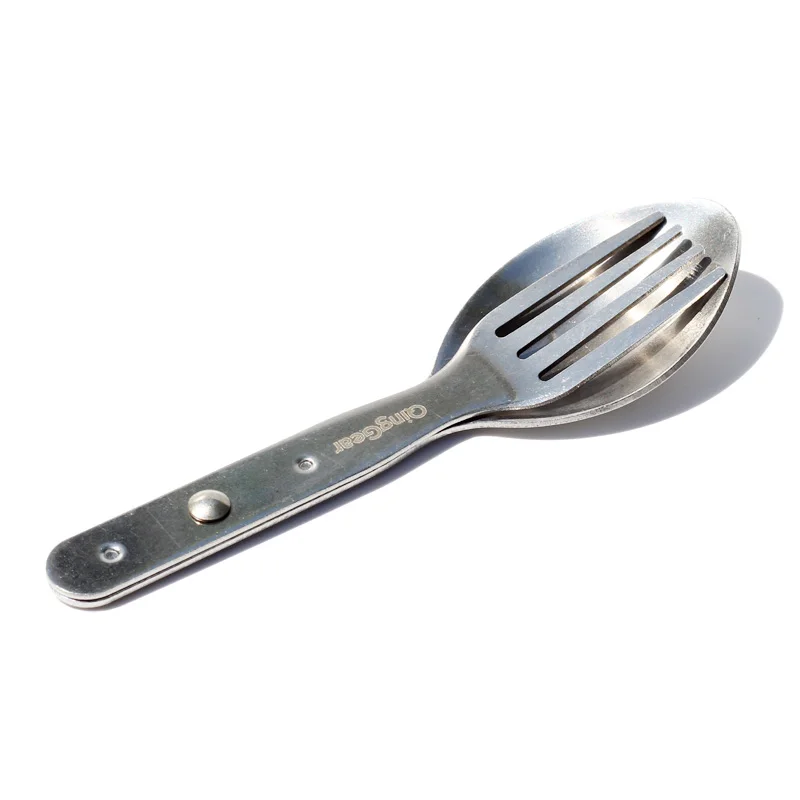 

QingGear Portable Stainless Steel Spoon Fork Set Outdoor Camping Picnic Tableware Utensils Set with Nylon Pouch