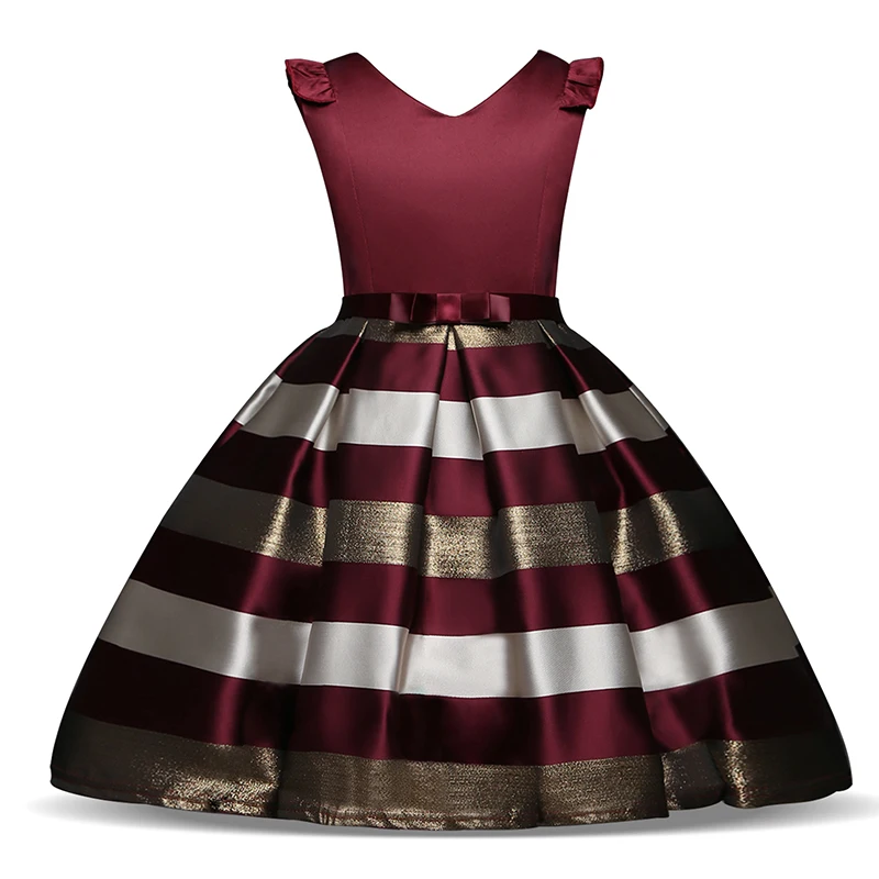 

Princess Girl Dress for Wedding Birthday Party Baby Kids Prom Gown Dress for Girls Children Clothing Summer Stripe Clothes 8 10T