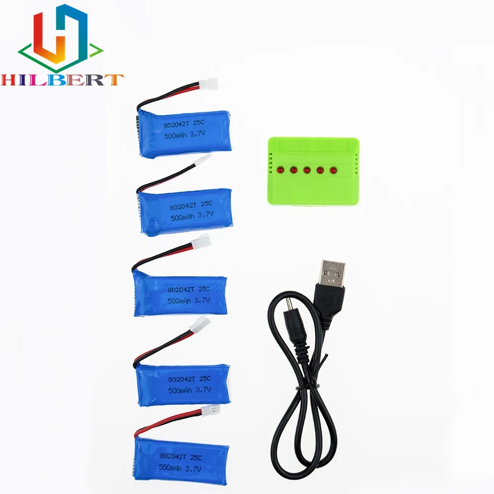 5 шт. H107 3 7 V 500mAh LiPo батарея с зарядным устройством для Hubsan h107c H107P YD928 U816 rc Wltoys Walkera Mini