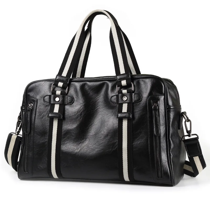 

High Quality waterproof Leather Men's Travel Bags Large Capacity Men Messenger Bags Travel Duffle Handbags Men's Shoulder Bags