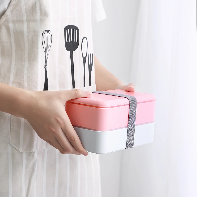 

Lunch Box 1200ml Office Food Container Double Layer Japan Bento Box Storage Portable School Picnic Set Lunchbox Spoon Chopsticks