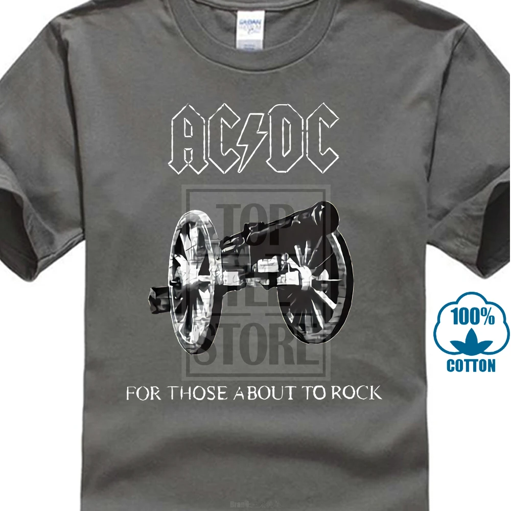 Группа acdc для тех о рок футболка для мужчин S - Цвет: Charcoal