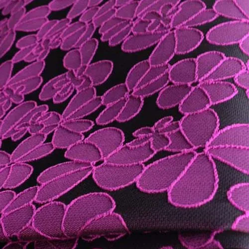 Африканская черная жаккардовая парча кружевная ткань для платья, девушка Tissu швейная цветочная ткань, Diy лоскутное Tecido, 1 ярд, ширина 145cm - Цвет: 8 Vivid viola