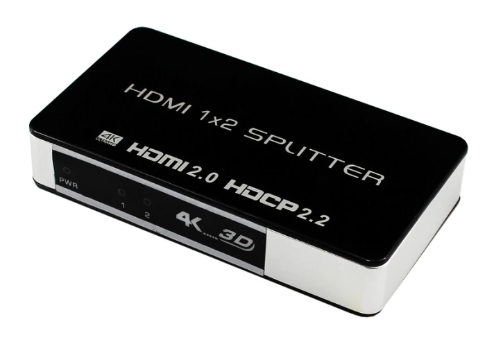 Черный HDMI2.0 видео разветвитель высокой четкости в два из двух 1X2 HDMI4K60 видео сплиттер - Цвет: Черный