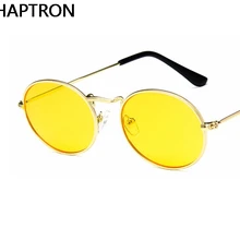 HAPTRON маленькие металлические овальные солнцезащитные очки для мужчин и женщин винтажные мужские женские ретро черные коричневые солнцезащитные очки круглые Брендовые очки uv400