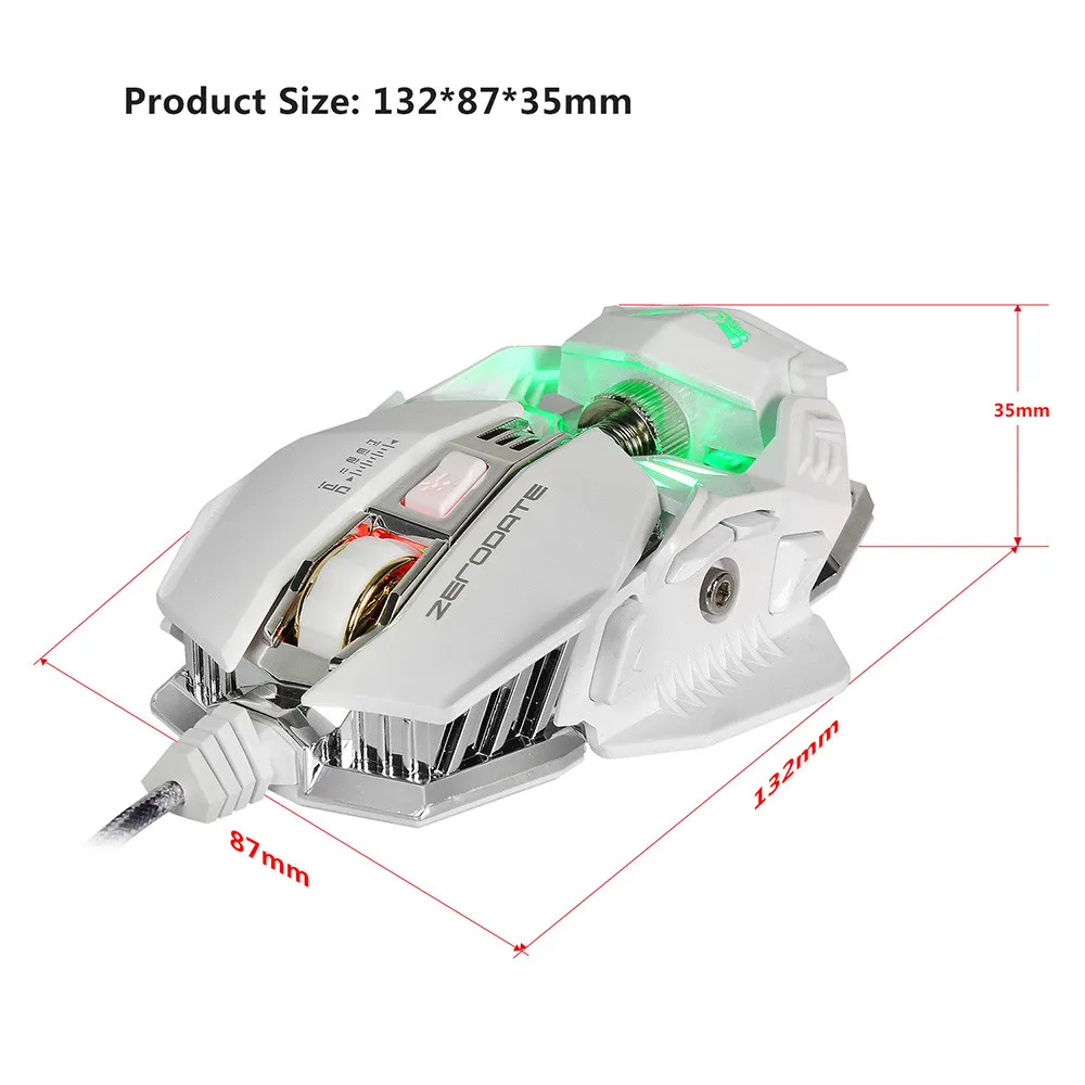 ZERODATE X600 2500 dpi 8 кнопок оптическая Проводная игровая Механическая мышь для компьютера ПК ноутбука геймера# ZS