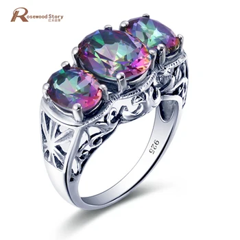 Solid 925 Sterling Silver Cocktail Ring Rainbow Mystic Oval Topaz Crystal Stone Ring Charm Fashion Women Wedding Party Jewelry
Solid 925 Sterling Silver Cocktail Ring Rainbow Mystic Oval Topaz Crystal Stone Ring Charm Fashion Women Wedding Party Jewelry