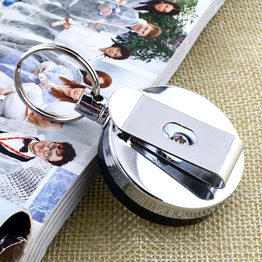 

4pcs/set 60cm Recoil Extendable Metal Wire Key Chain Clip Pull Keyring Retracting Round Keychain for Women Men Gift