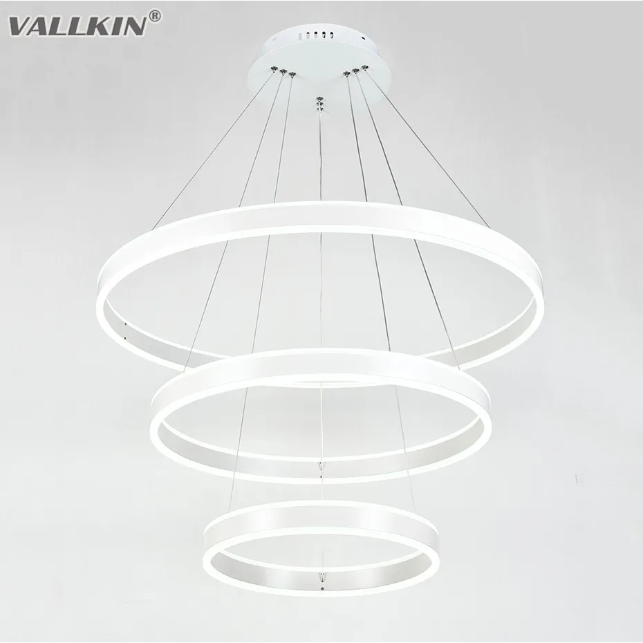 Kapali Avizeler Beyaz Kolye Lamba Modern Led Halka Avize Boyama
