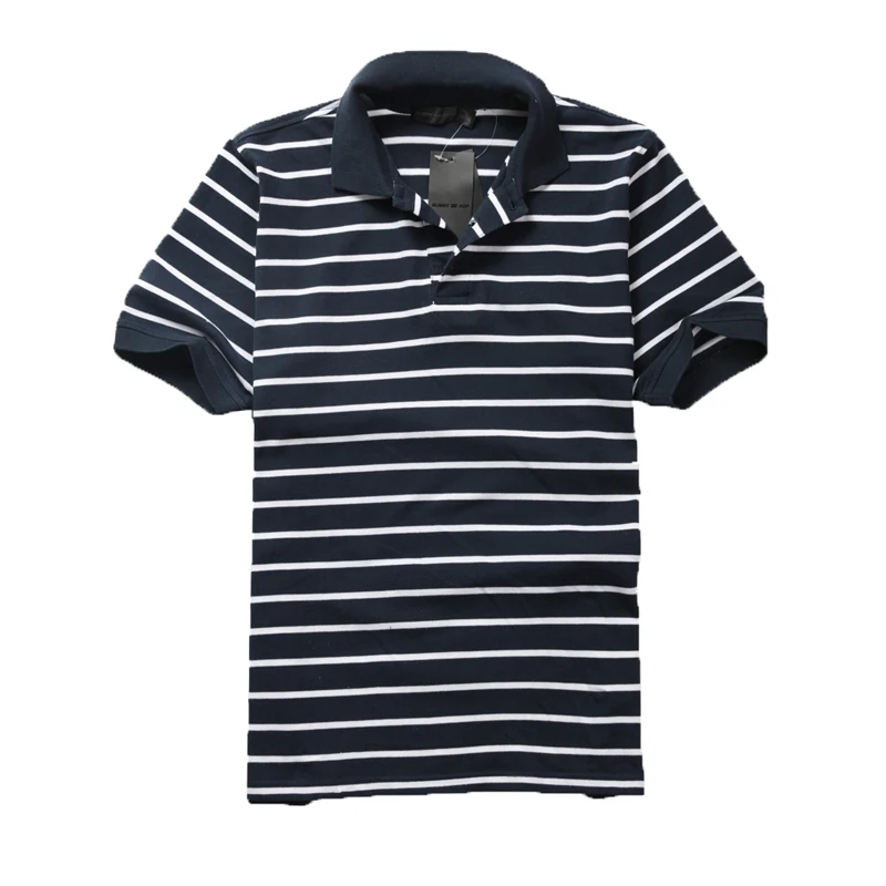 

2019 New Polo Shirt Men Fashion Striped Breathable Asian Size Summer Polo Shirts Cotton Short Sleeve Turn-down Collar Men Polos