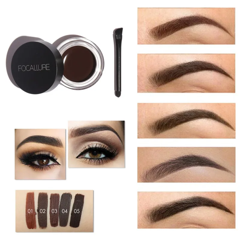 Водостойкая помада гель Focallure водостойкая для бровей 5 цветов|eyebrow pomade|brand eyebroweyebrow