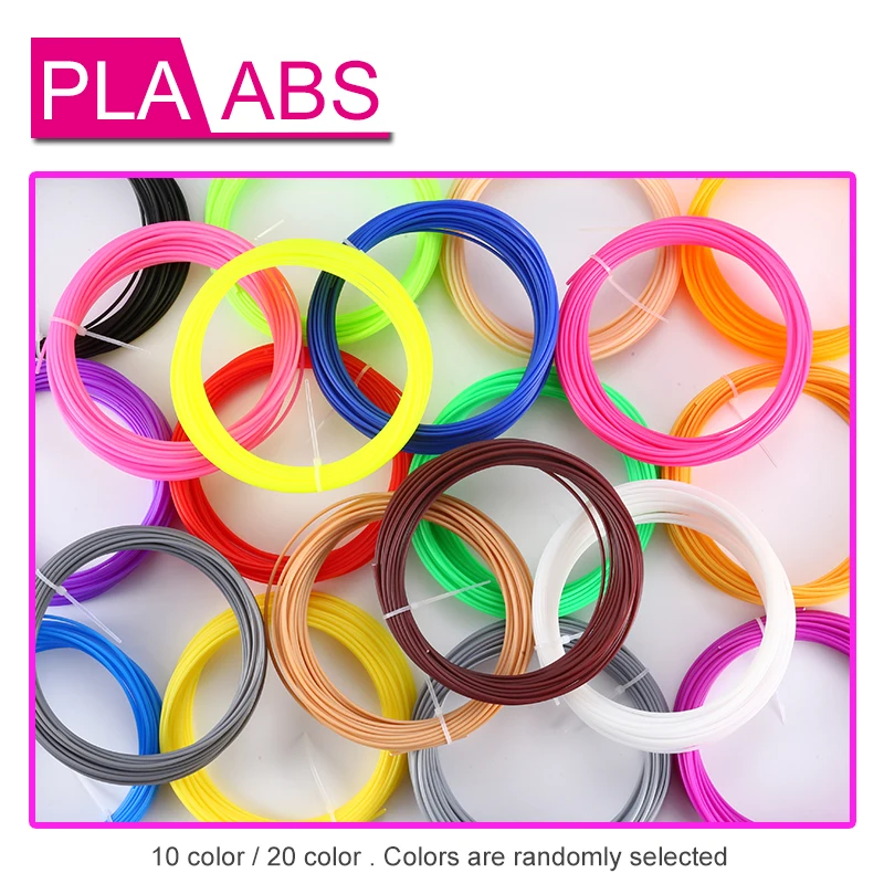 3D طابعة خيوط 10 اللون أو 20 ألوان 3D الطباعة القلم البلاستيك المواضيع سلك 1.75 مللي متر طابعة الاستهلاكية 3D القلم خيوط ABS