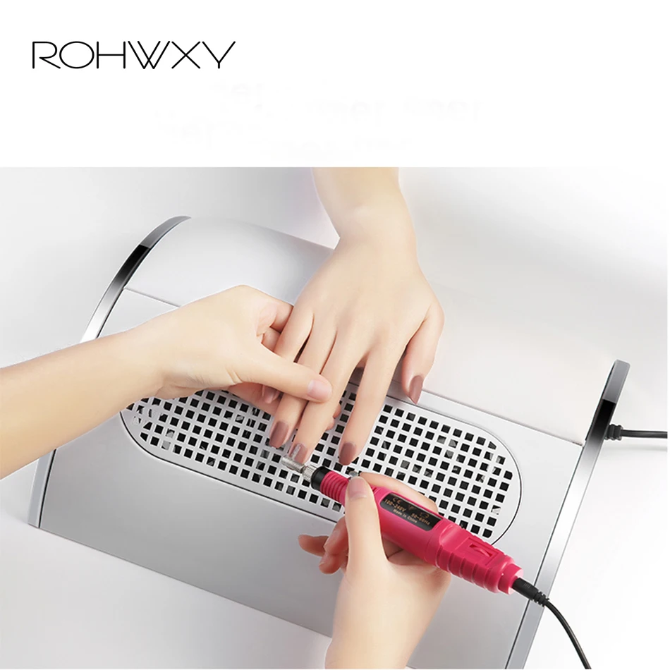 Günstig ROHWXY Nagel Staub Kollektor 40W Maniküre Tisch Staubsauger Für Nail art 3 Extractor Fans Für Maniküre Nagel Salon werkzeug