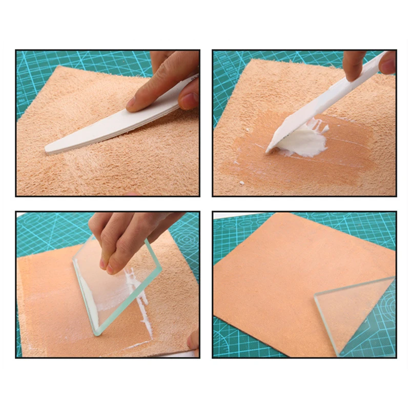 Leather Craft tools Tempered Glass Slicker Scraping plate for Leather Burnishing backing board Leathercraft